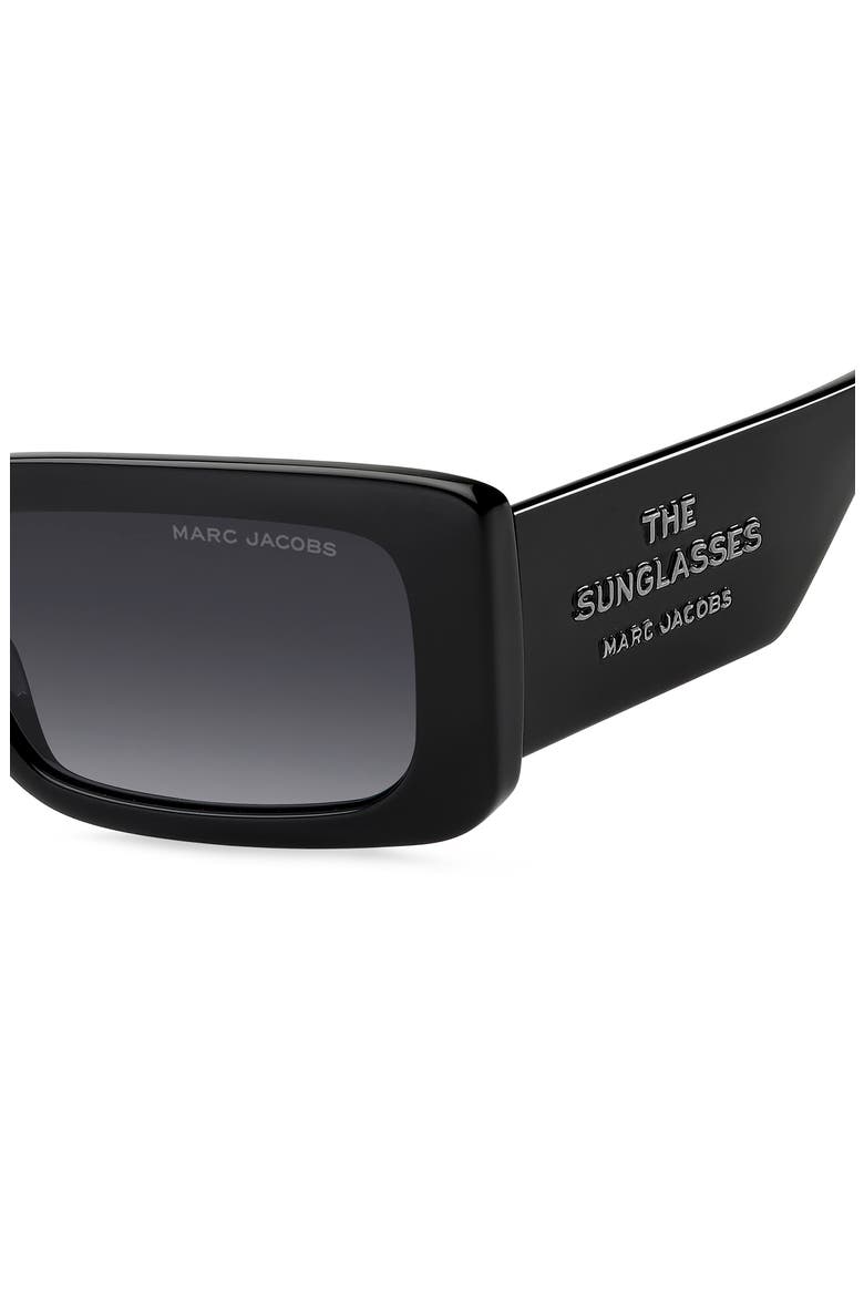 53mm Gradient Rectangular Sunglasses, Alternate, color, BLACK