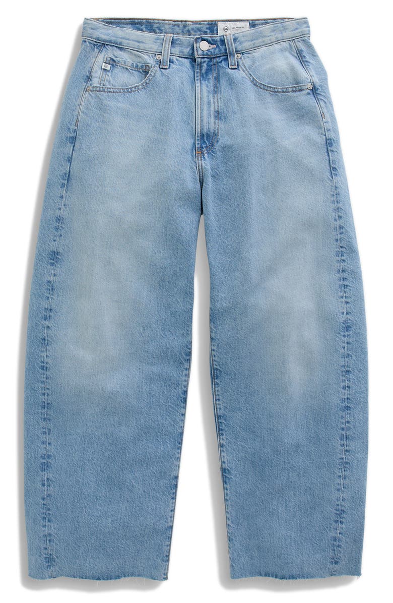 AG Hattie Raw Hem High Waist Crop Barrel Jeans, Alternate, color, Gesture