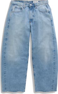 AG Hattie Raw Hem High Waist Crop Barrel Jeans