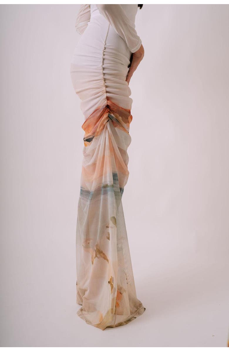 San Malo Bajareque One-Shoulder Mesh Dress, Alternate, color, 