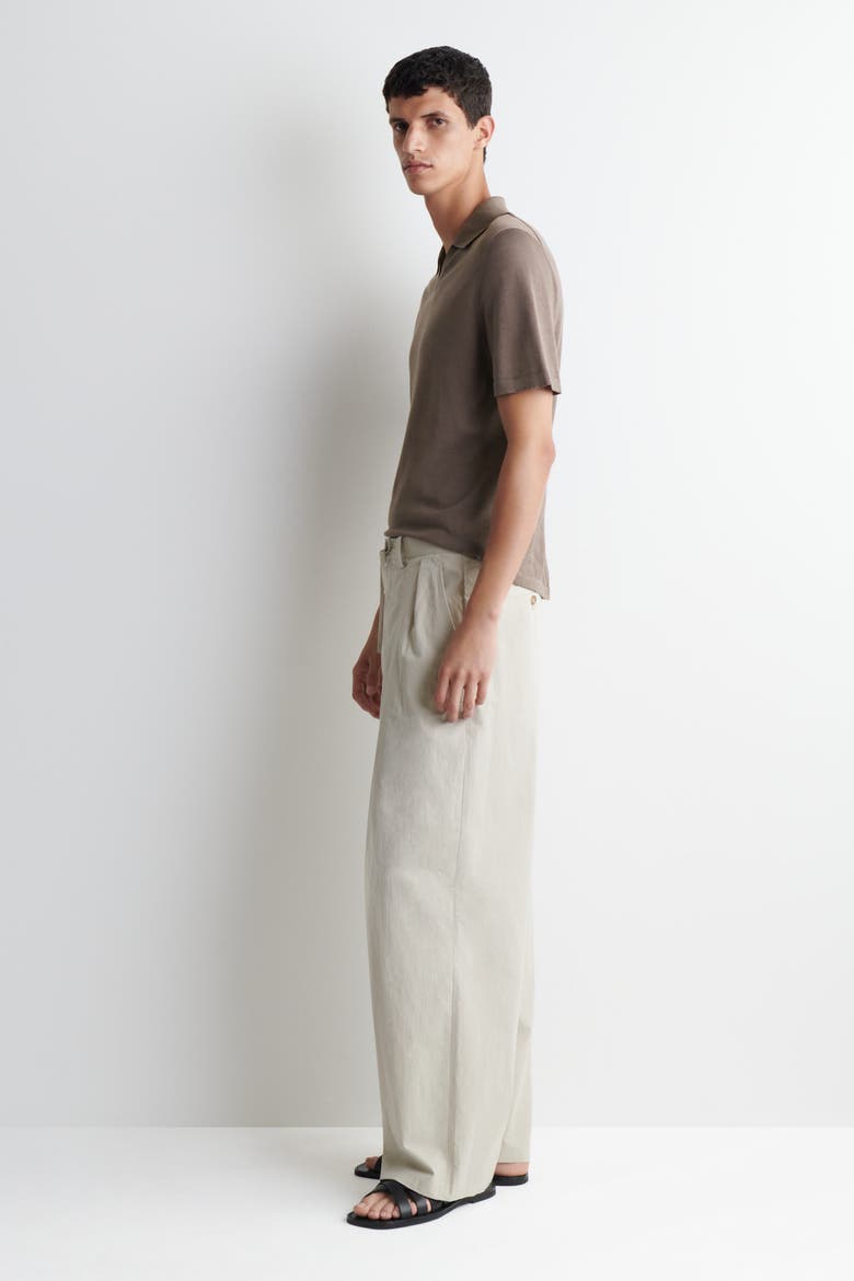 Contrast-tipped Silk-cotton Polo Shirt, Alternate, color, BROWN