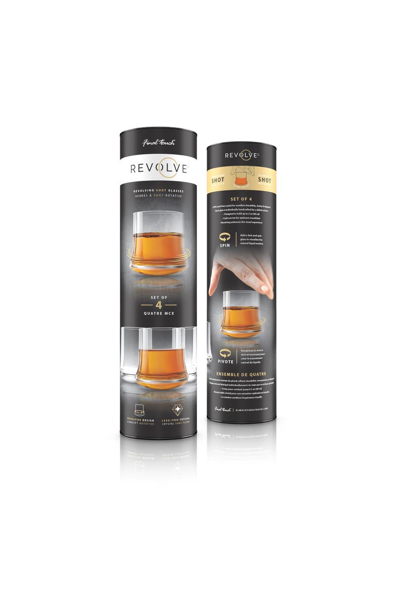 Revolve - Revolving Shot Glass - Set of 4, Alternate, color, Clear