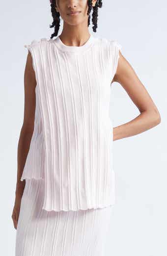Jil Sander Asymmetric Cotton Rib Wrap Sweater Vest