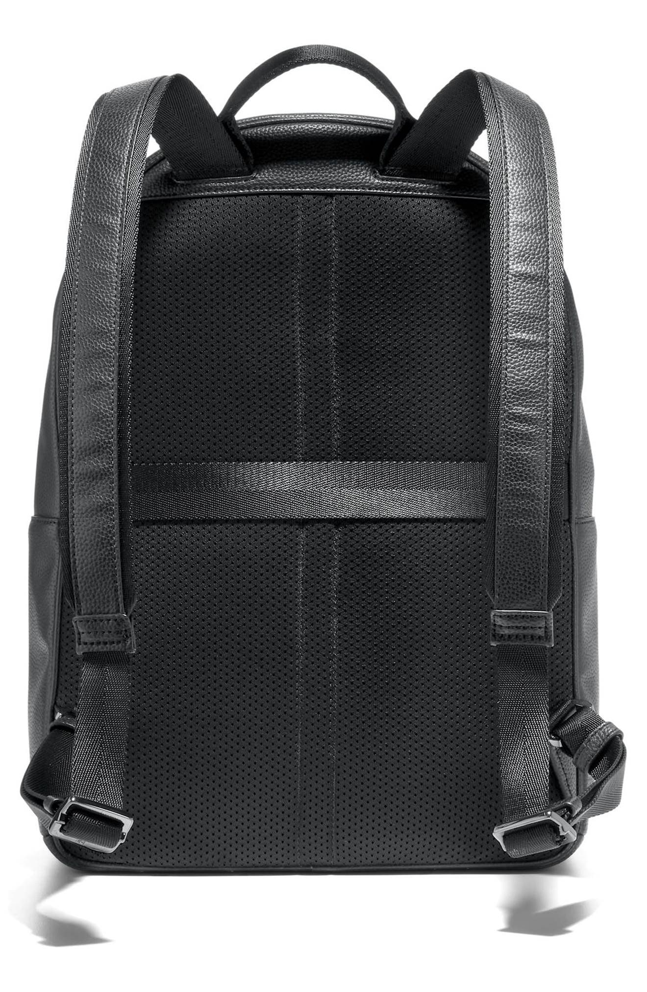 Cole Haan Belmont Leather Backpack, Alternate, color, Black