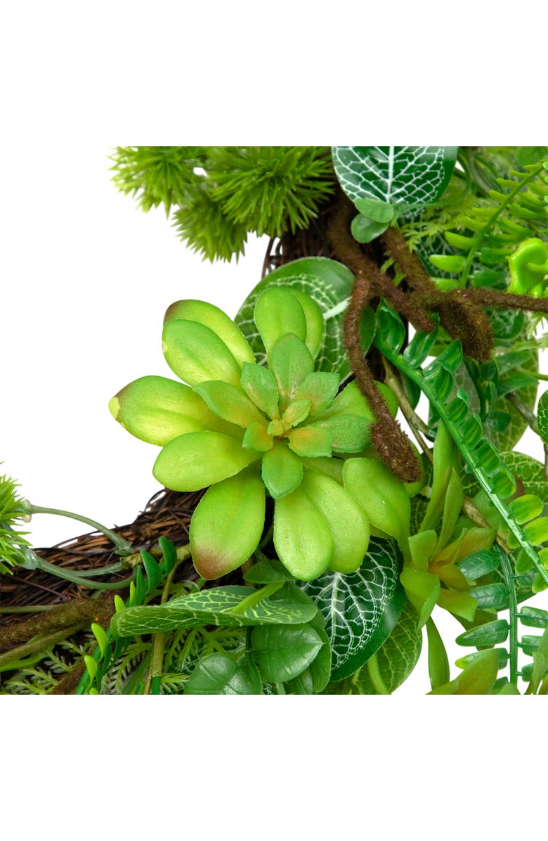 Northlight Maidenhair Fern and Foliage Spring Wreath 24-Inch, Alternate, color, Green