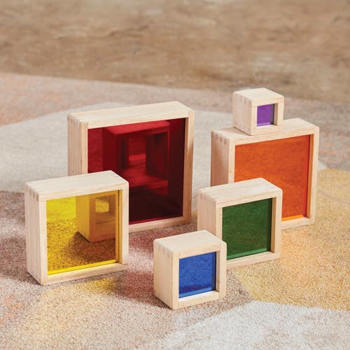 Kaplan Early Learning Company Nesting Pyramid Mirror Set In Sand