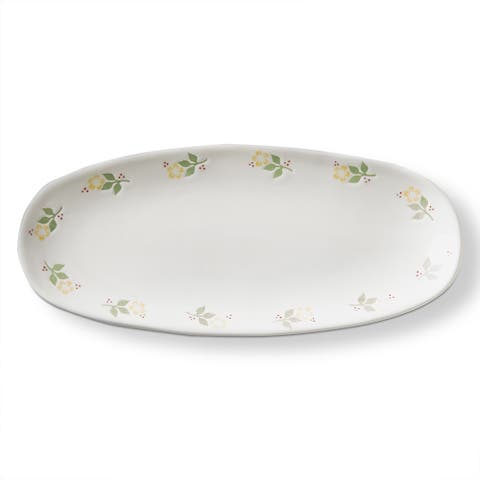 Cozy Cocoon Multi Stoneware Oval Platter 11.65 x 5 x 1 in