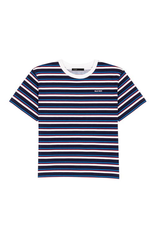 Maje Striped T-shirt In Blue