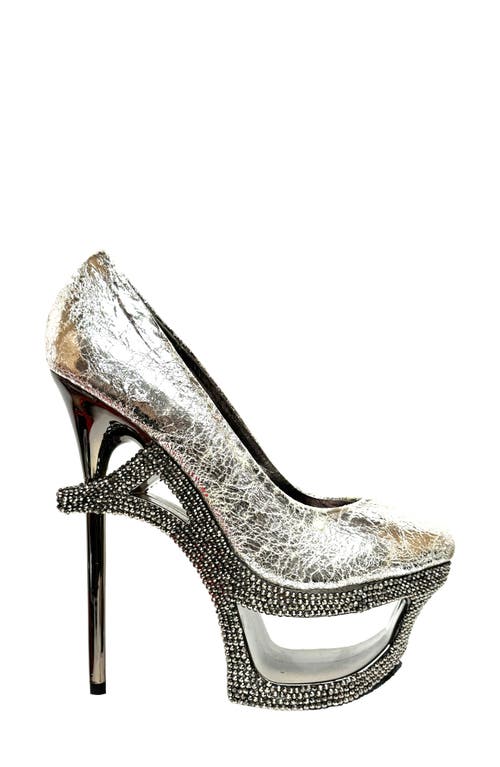 Lady Couture Platform Stiletto Pump In Silver