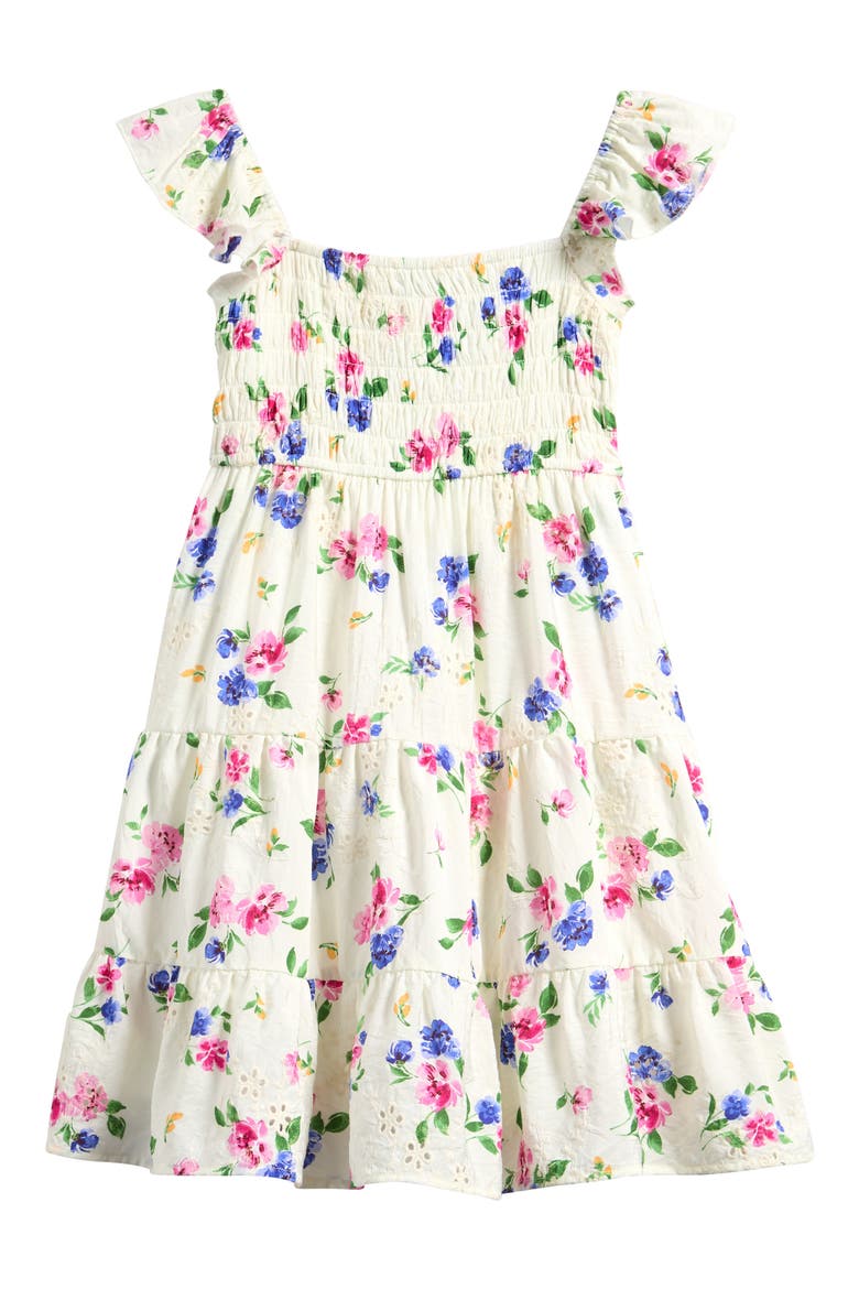 Kids' Floral Eyelet Dress, Main, color, LIGHT BLUE