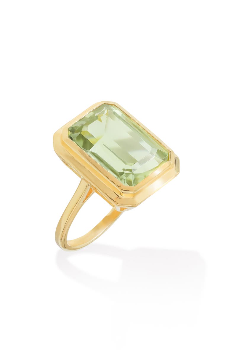 YS GEMS Elongated Cushion Cut Amethyst Ring, Main, color, Green