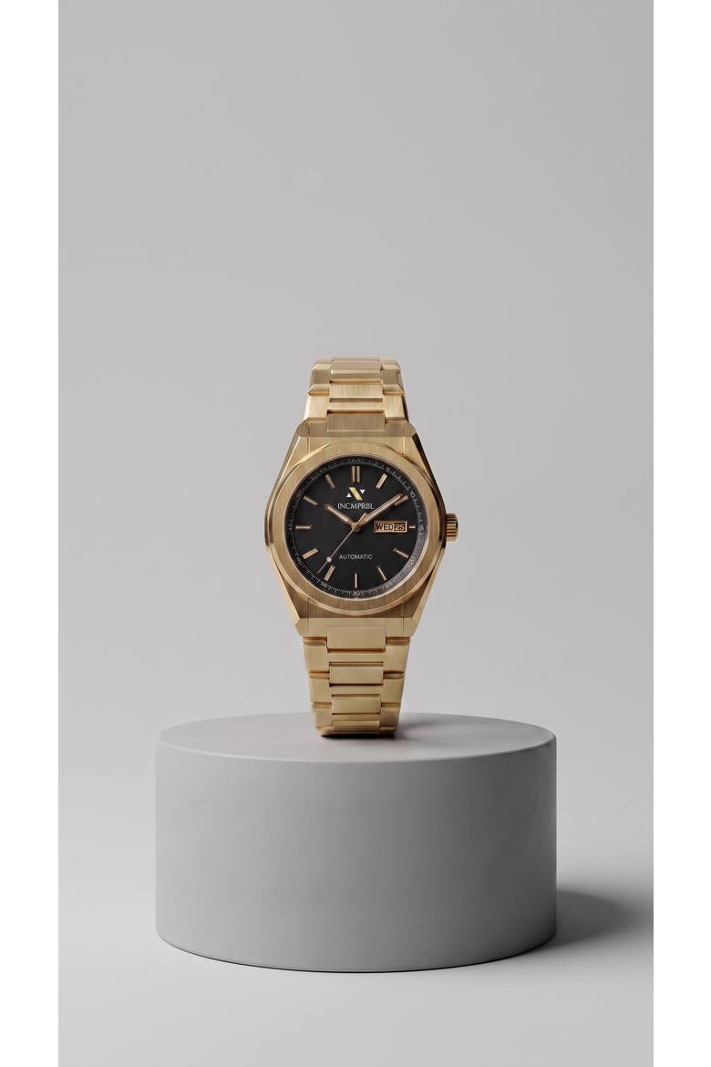 Ascend Sphinx 03 42MM Automatic Watch In Brushed Gold, Main, color, Rich Yellow Gold/Obsidian