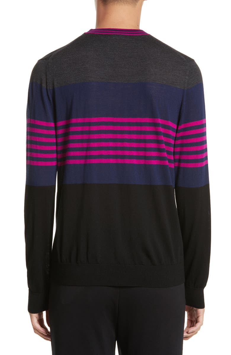 Paul Smith Stripe Merino Wool Crewneck Sweater, Alternate, color,