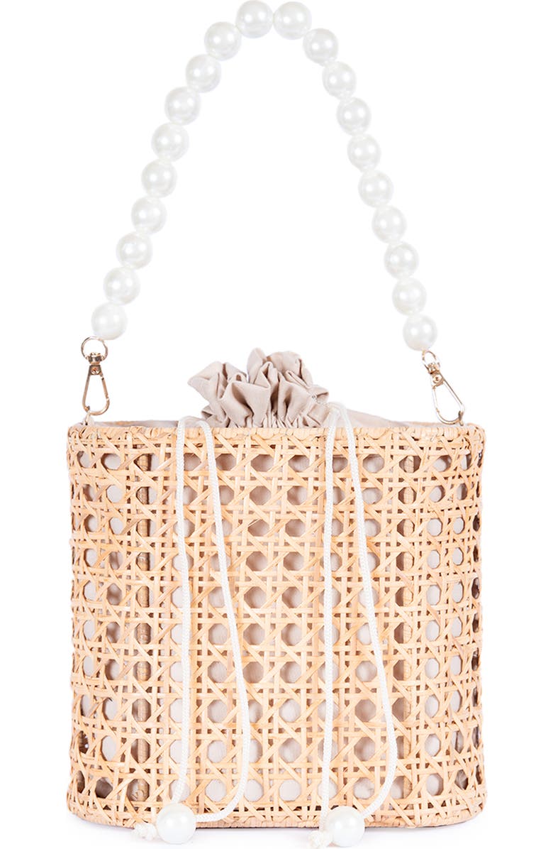 Jelavu Amalfi Wood Bead Handle Cane Satchel Bag, Main, color,