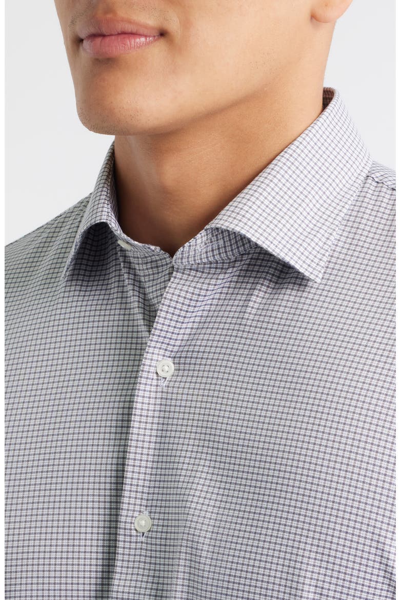 Jackson Crown Lite Microcheck Performance Twill Button-Up Shirt, Alternate, color, POPLAR BROWN