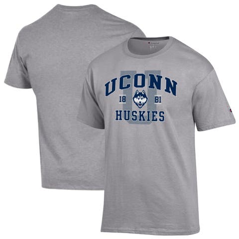 Men's Champion Heather Gray UConn Huskies Varsity T-Shirt