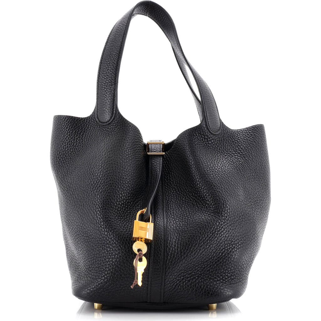 Pre-owned Hermes Hermes Picotin Lock Bag Clemence Mm In Black