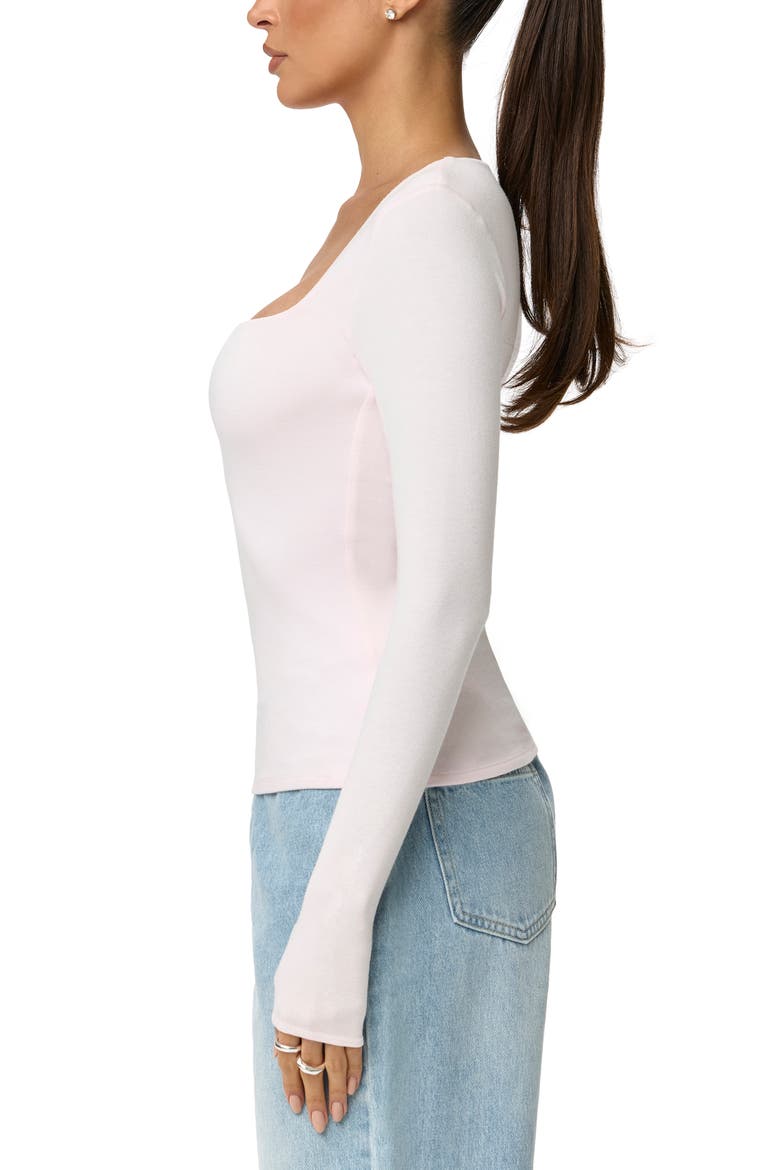Square Neck Crop Top, Alternate, color, PALE PINK