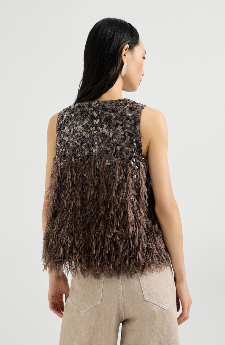 Brunello Cucinelli Dazzling dégradé vest, Alternate, color, Bark
