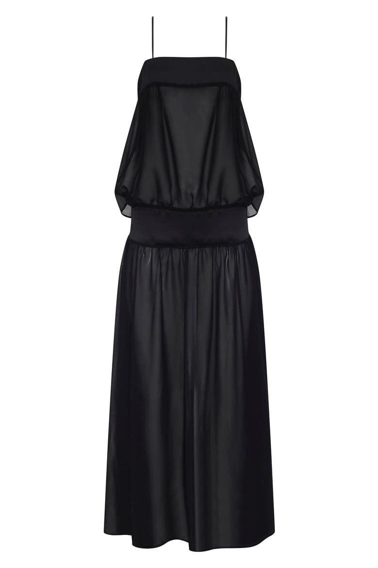 Gracia Sleeveless Chiffon Maxi Dress, Alternate, color, NOIR