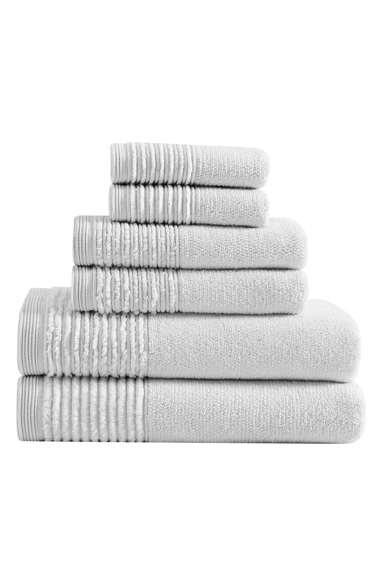 Sculpted Pleat 6-Piece Bath Towel, Hand Towel & Washcloth Set
