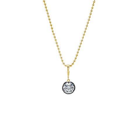 CZ Rounded Encased Statement Necklace Charm
