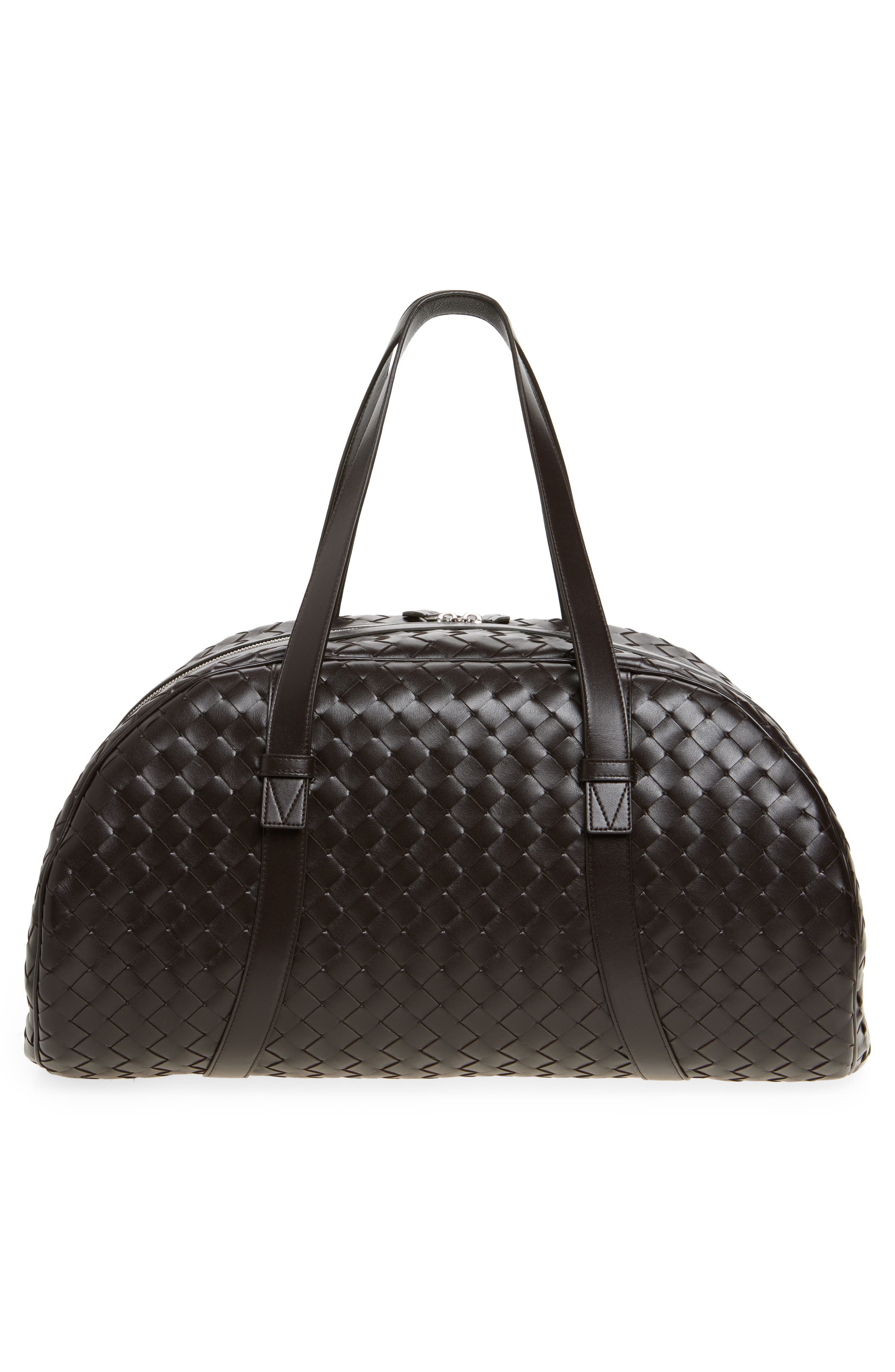 Bottega Veneta Intrecciato Leather Duffle Bag, Alternate, color, 2145 Fondant-Silver