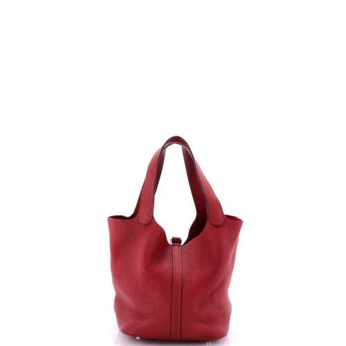 Pre-owned Hermes Hermes Picotin Lock Bag Clemence Mm In Red