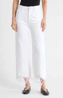 DL1961 Hepburn High Waist Raw Hem Wide Leg Jeans