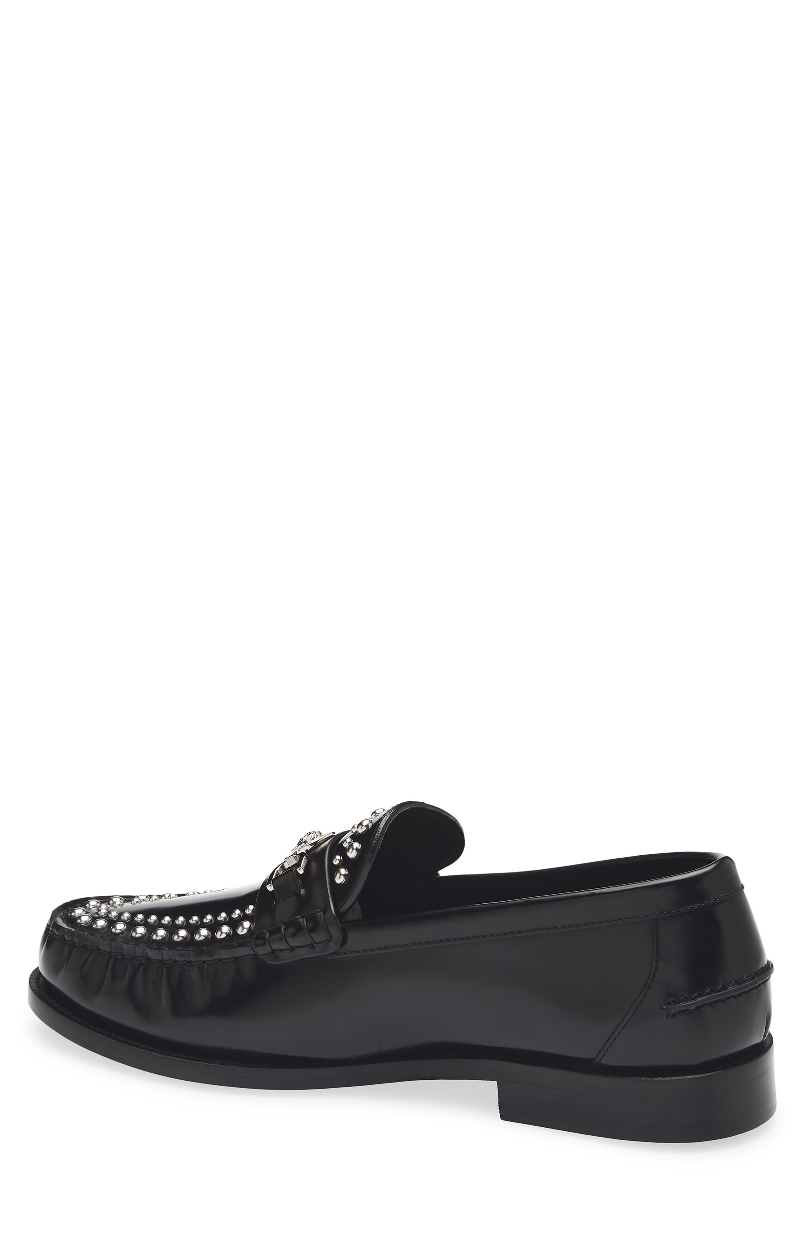 Versace Medusa '95 Studded Loafer, Alternate, color, Black-Palladium