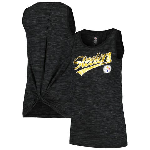 Women's New Era  Black Pittsburgh Steelers  Space Dye Active Tank Top
