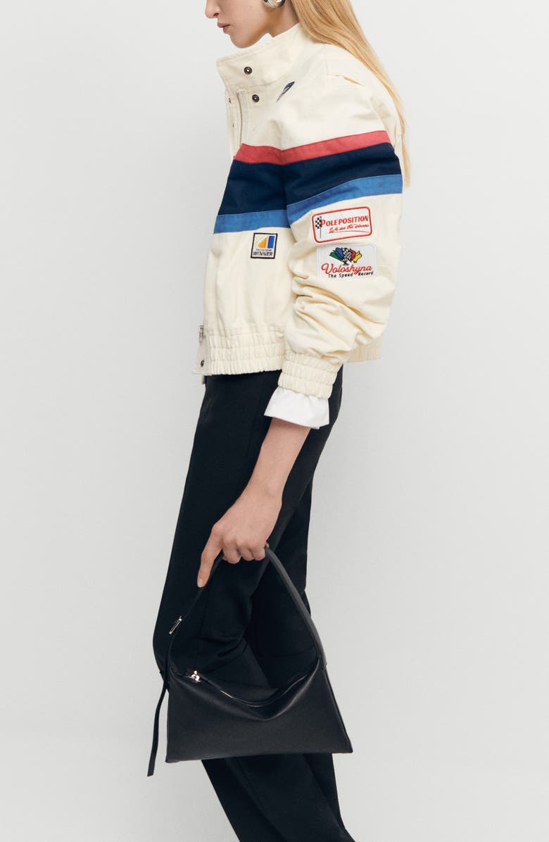 MANGO Cotton Racing Jacket, Alternate, color,