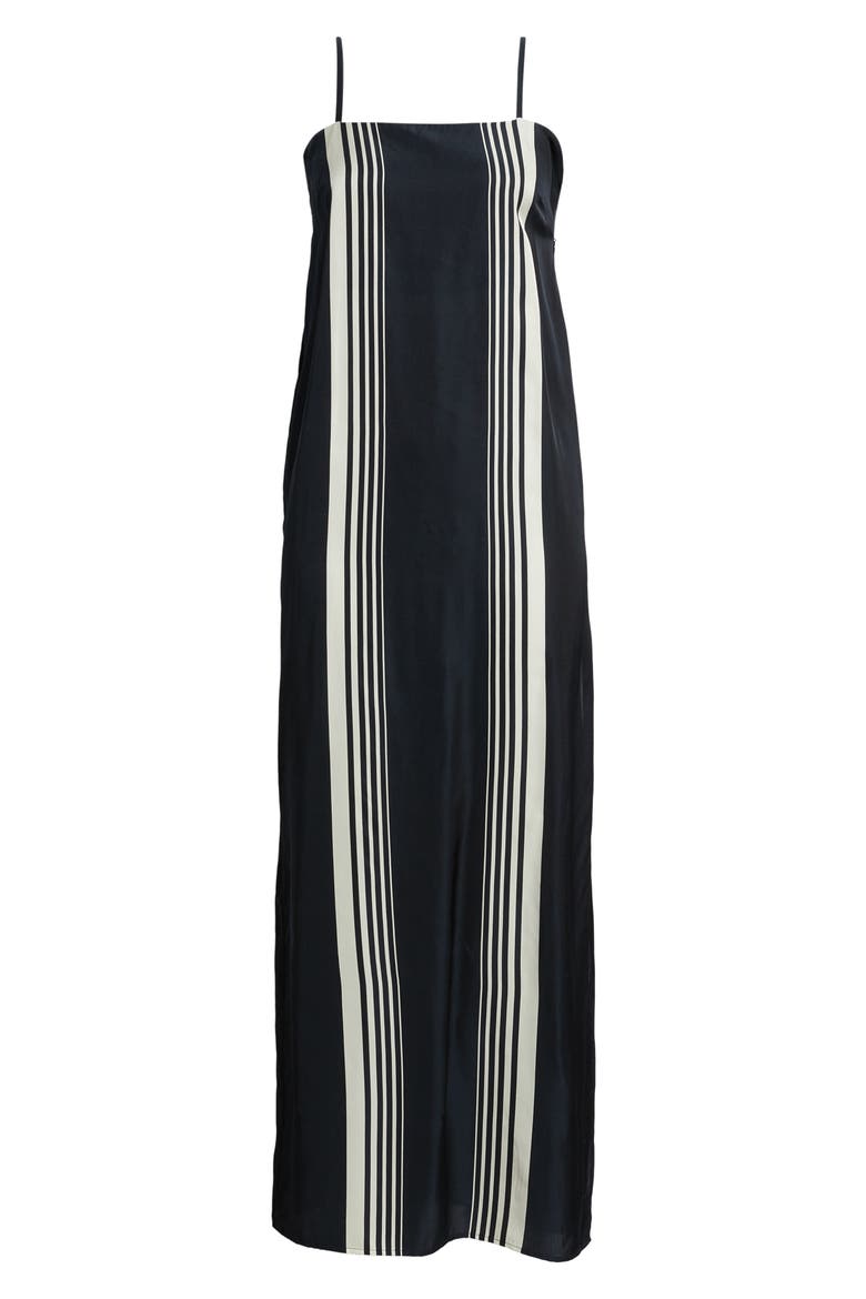 Suki Stripe Sleeveless Silk Blend Maxi Dress, Alternate, color, SALUTE SCARF PRINT
