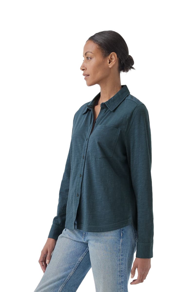 Pact Organic Cotton Relaxed Slub Long Sleeve Button Up, Alternate, color, Ore