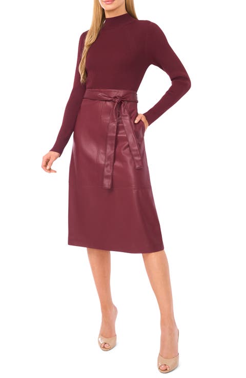 Mixed Media Long Sleeve Dress