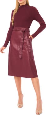 Ted Baker Mixed Media Long Sleeve Dress