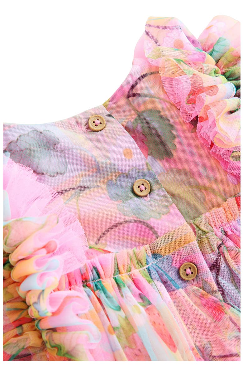 Kids' Ruffle Mesh Dress, Alternate, color, PINK MULTI