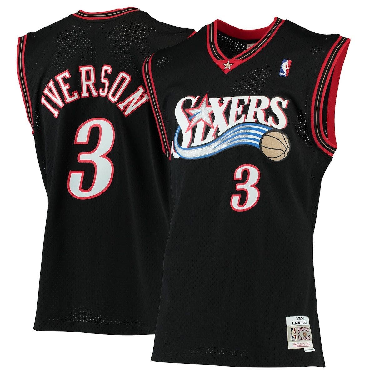 ウェア Philadelphia 76ers Allen iverson PM392 Men's Mitchell & Ness Allen Iverson Black Philadelphia 76ers 2000