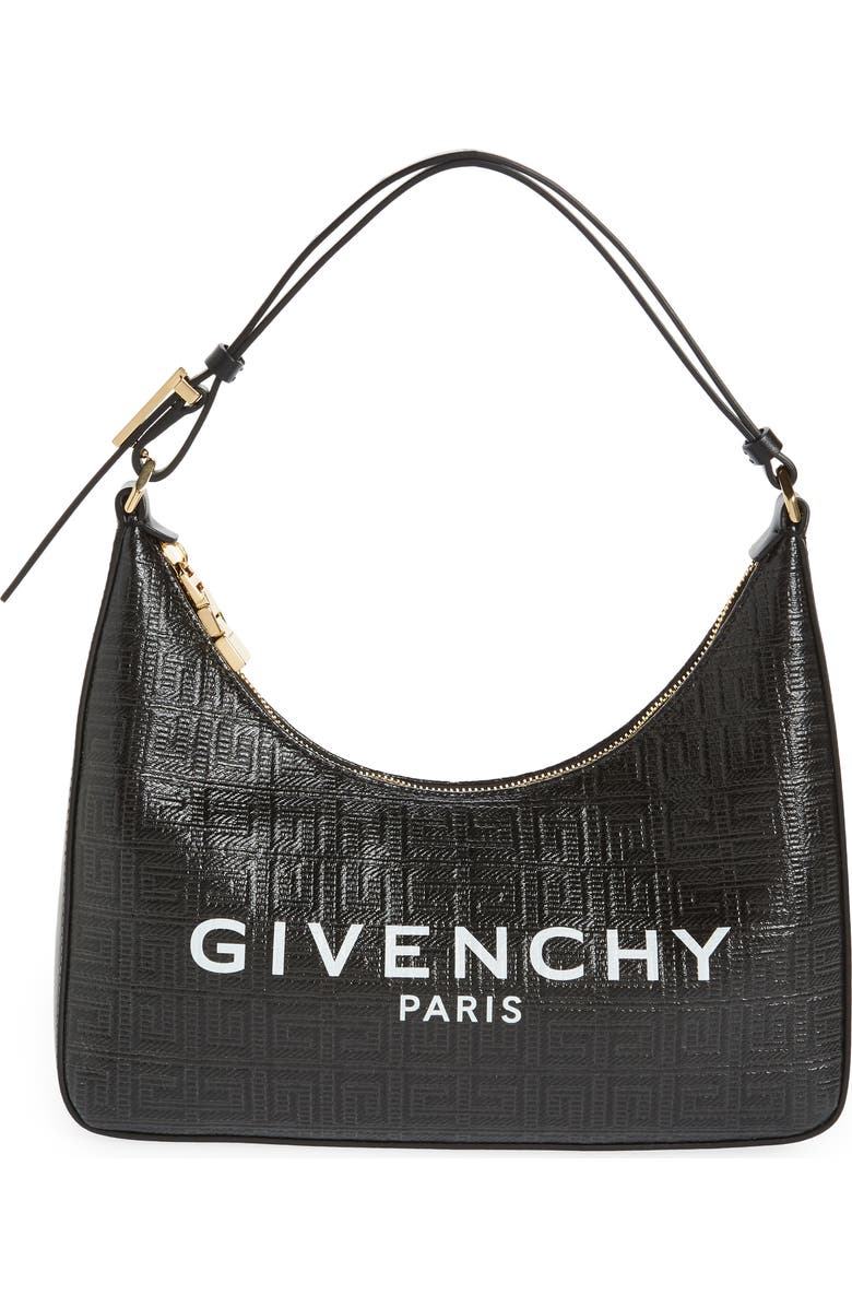 Givenchy Small Moon Cut Out Logo Jacquard Hobo Bag, Main, color,