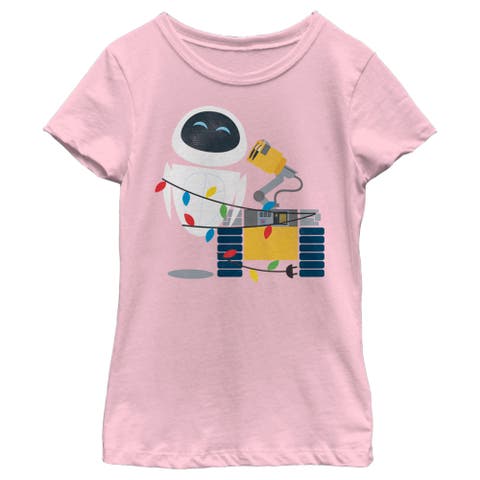 Girl's Wall-E Eve Christmas Lights  Graphic T-Shirt