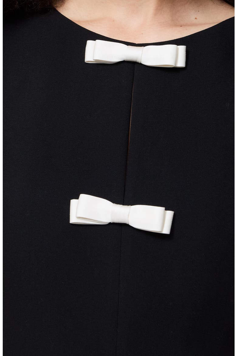 Azra Bow Front Minidress, Alternate, color, BLACK PORCELAIN CREAM