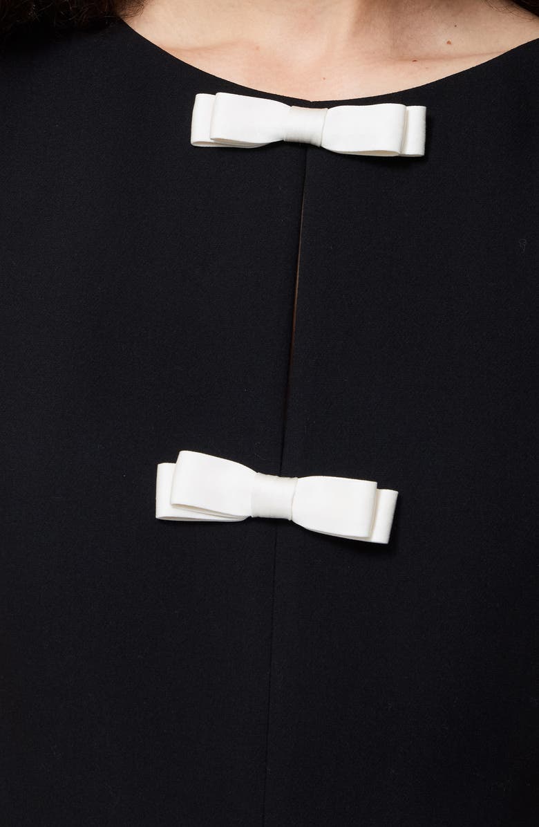 French Connection Azra Bow Front Minidress, Alternate, color, Black Porcelain Cream