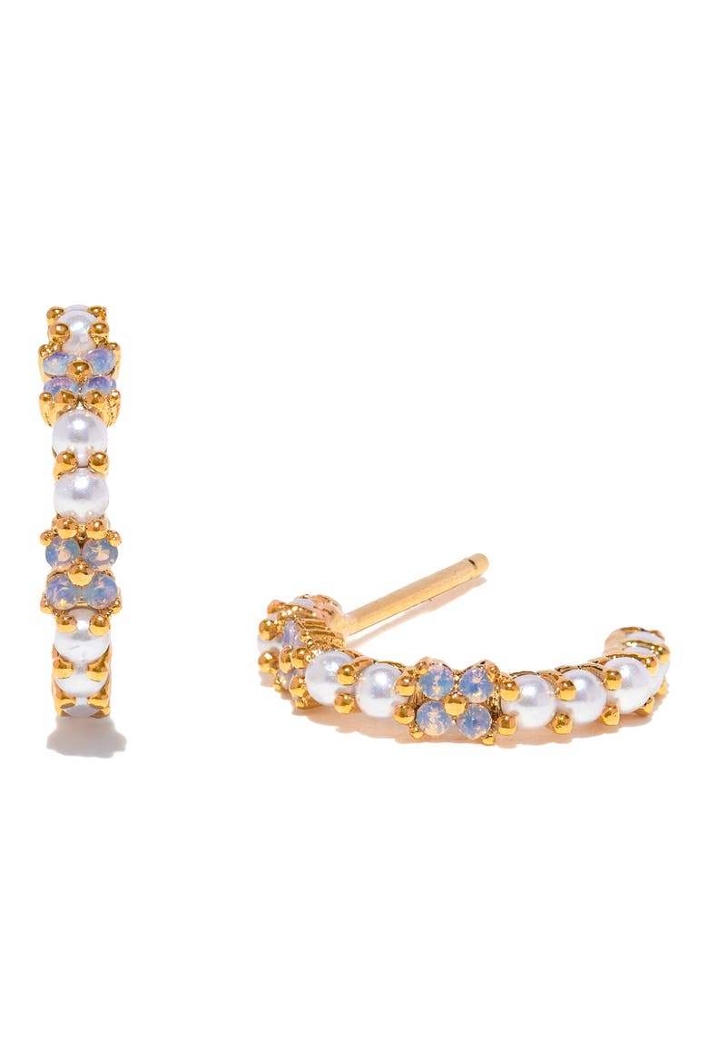 Orchid Hoop Earrings, Main, color, GOLD