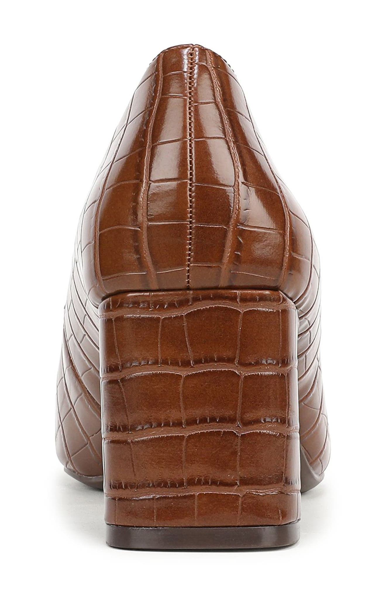 Yuri Square Toe Pump, Alternate, color, DARK BROWN CROCO FAUX LEATHER