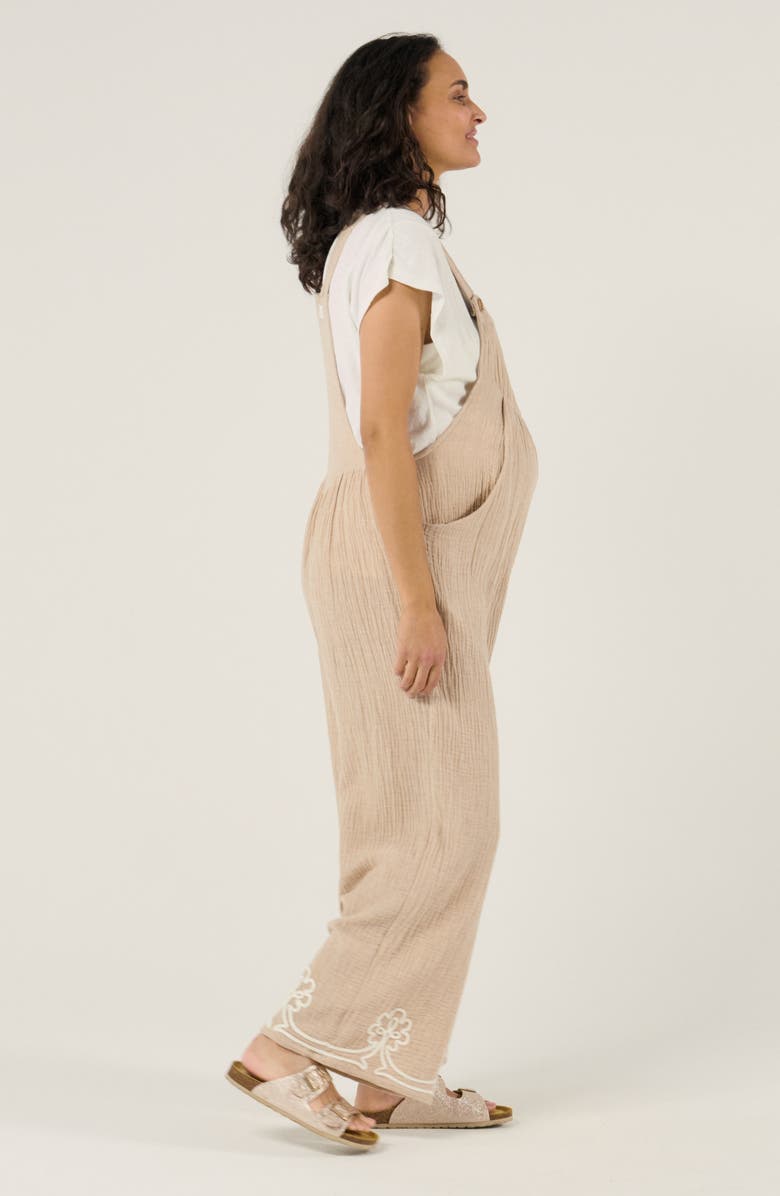 Cache Coeur Maternity and Nursing Dungaree Yael, Alternate, color, Beige