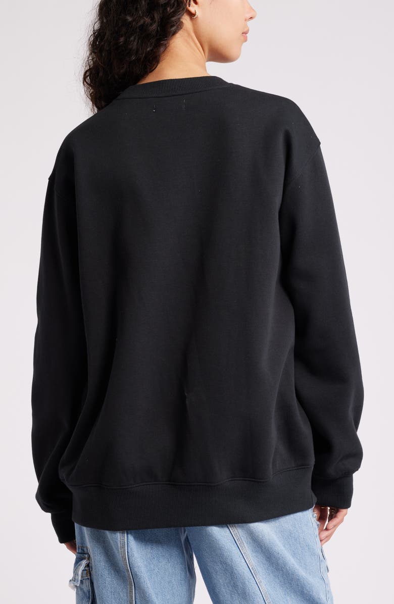 BP. Fleece Detail Oversize Crewneck Sweatshirt, Alternate, color, 