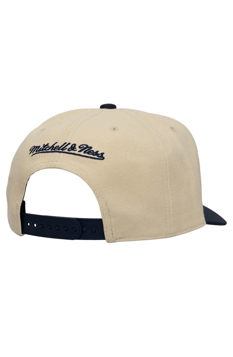 Mitchell & Ness Men's Mitchell & Ness Cream/Navy New England Revolution Upside Down Pro Pinch Snapback Hat, Alternate, color, Cream