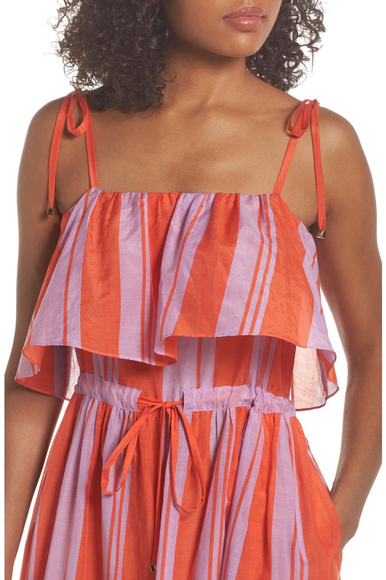 Ruffle Cover-Up Maxi Dress, Alternate, color, HARLING STRIPE MULTI