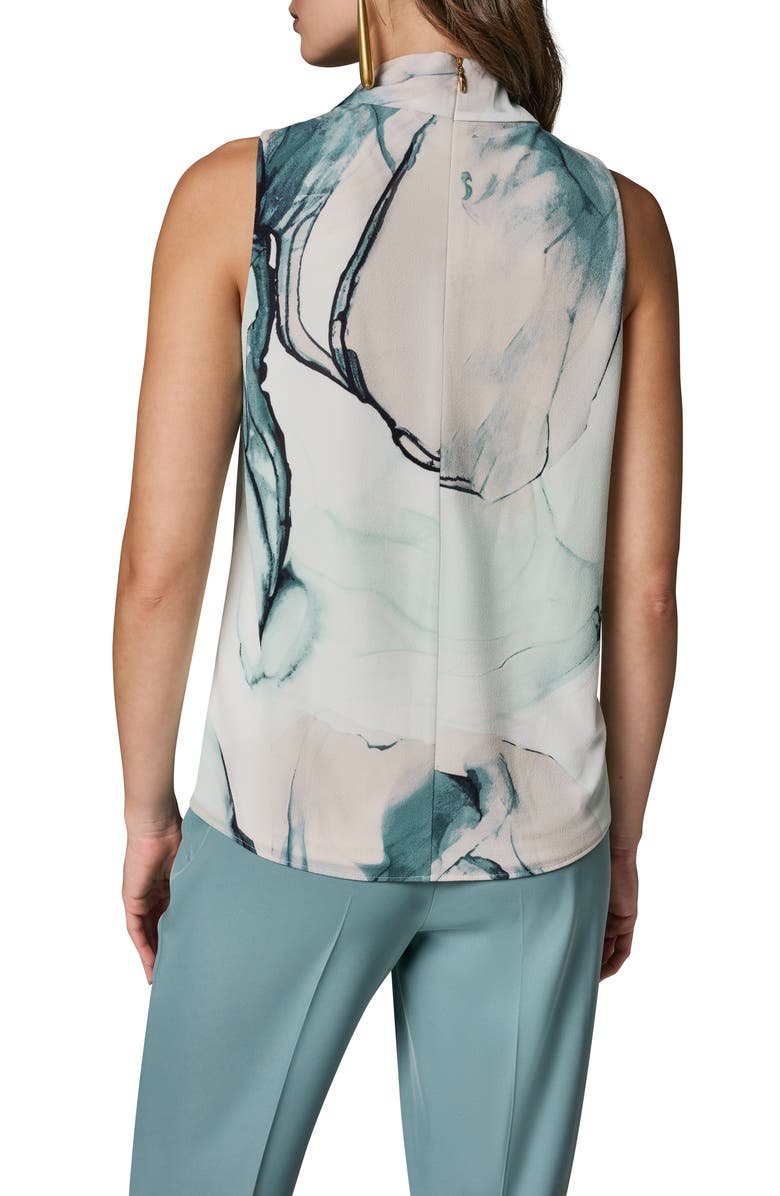 Donna Karan New York Abstract Print Drape Shoulder Tank, Alternate, color, Skylight Multi