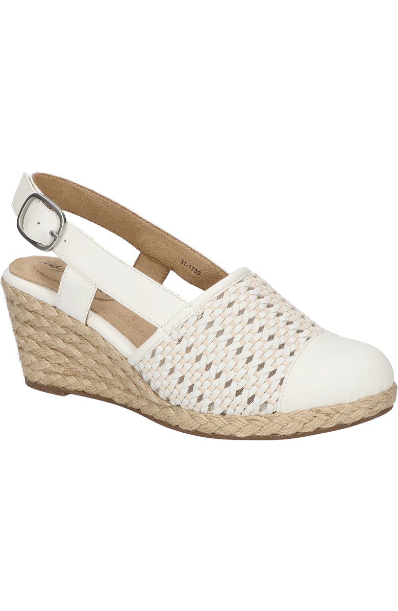 EASY STREET Taffy Slingback Espadrille Wedge Sandal, Main, color, White